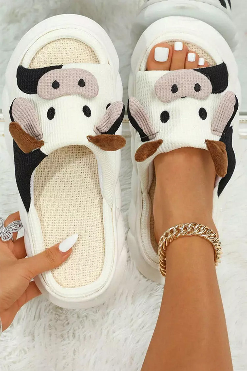 Sandalias pantufla diseño vaca confort hogar original