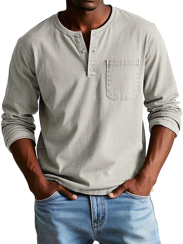 Camiseta Henley de Hombre | Manga Larga