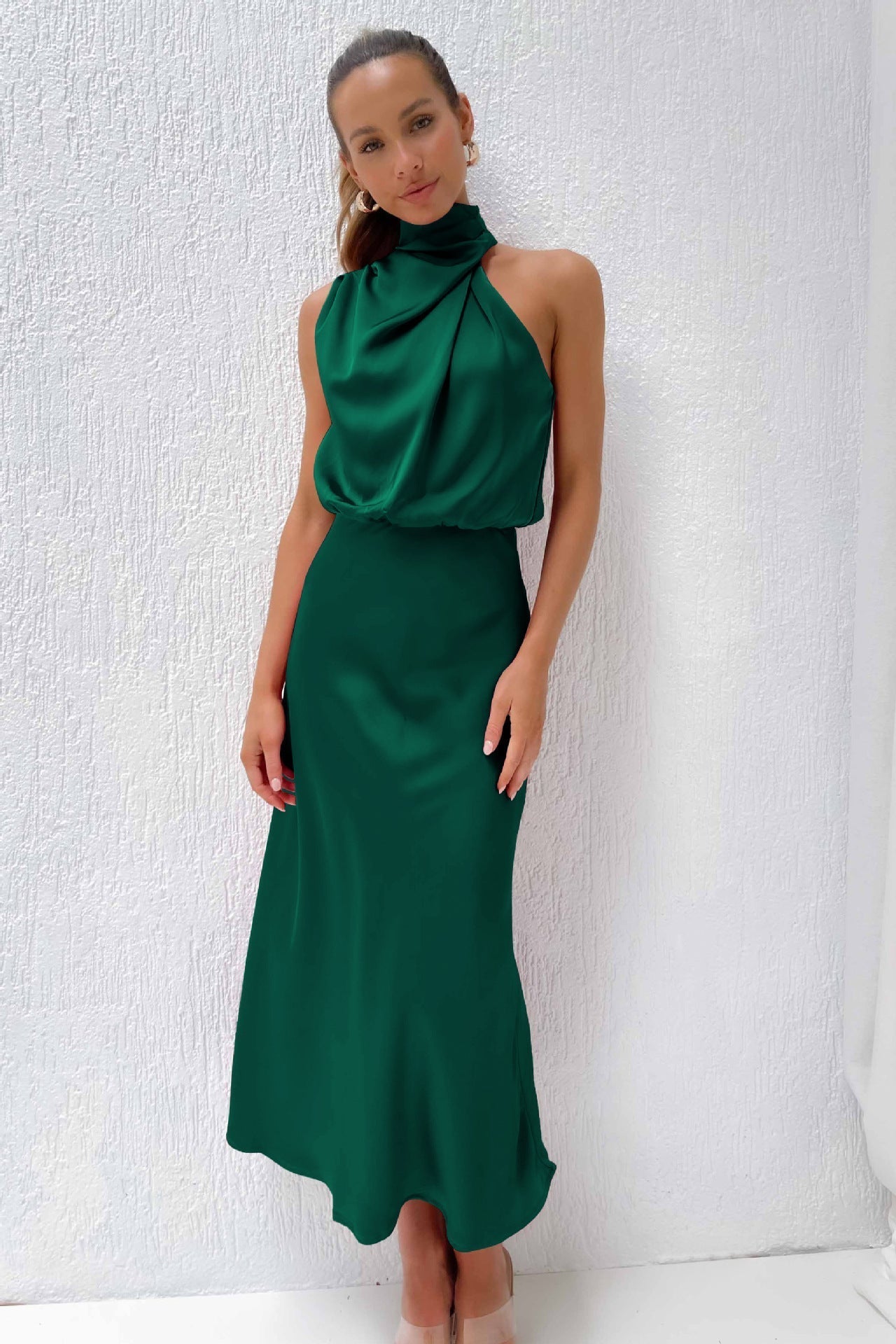 Vestido de Noche de Mujer | Cuello Drapeado