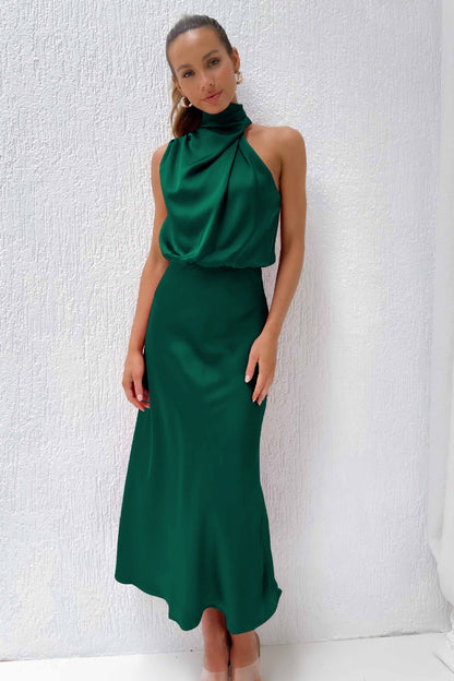 Vestido de Noche de Mujer | Cuello Drapeado