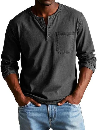 Camiseta Henley de Hombre | Manga Larga