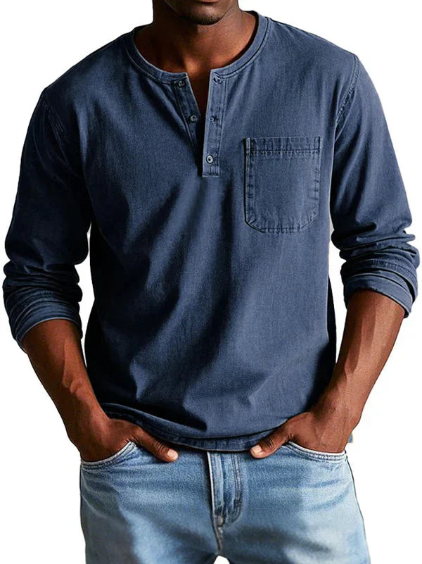 Camiseta Henley de Hombre | Manga Larga