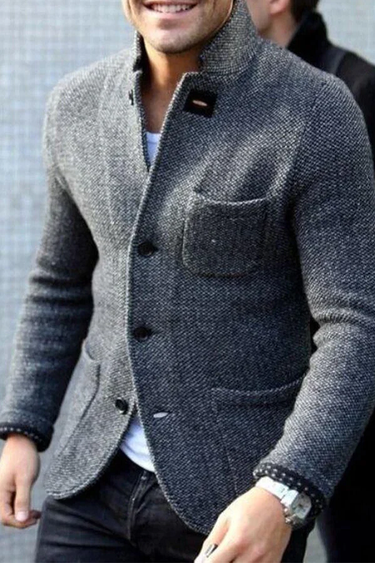 Chaqueta Cárdigan Abotonada de Hombre | Estilo Retro