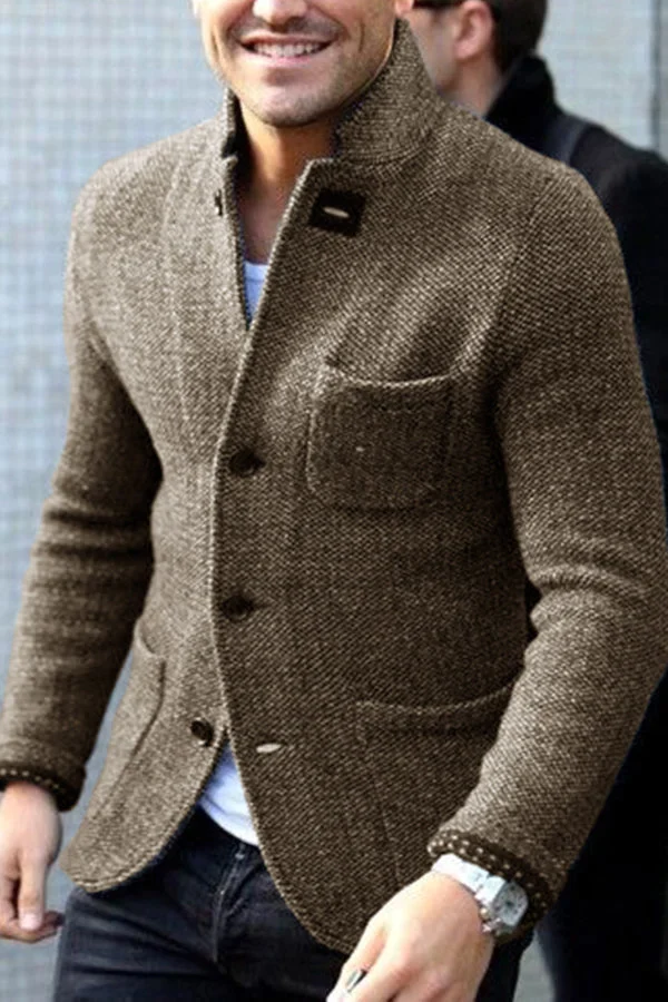 Chaqueta Cárdigan Abotonada de Hombre | Estilo Retro