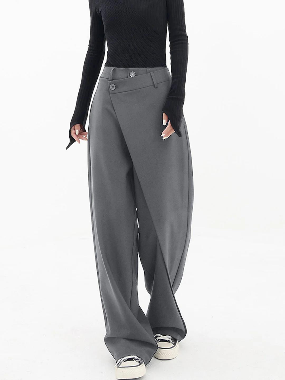 Pantalones Asimétricos de Mujer | Cierre con Botón