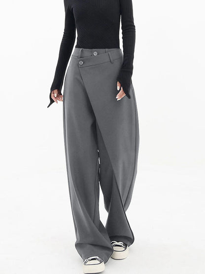 Pantalones Asimétricos de Mujer | Cierre con Botón