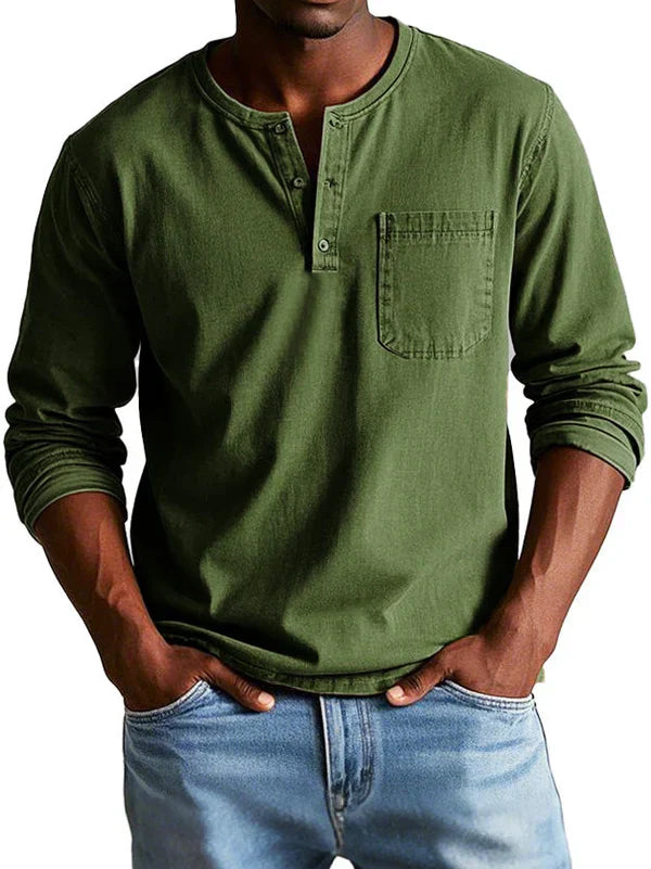Camiseta Henley de Hombre | Manga Larga