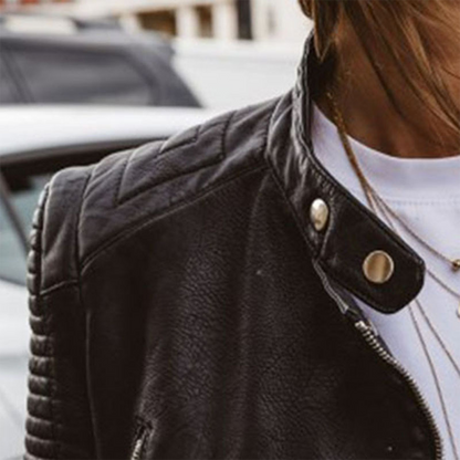Chaqueta biker entallada para mujer | Mangas acolchadas