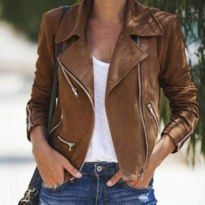 Chaqueta moto para mujer | Cremallera asimétrica