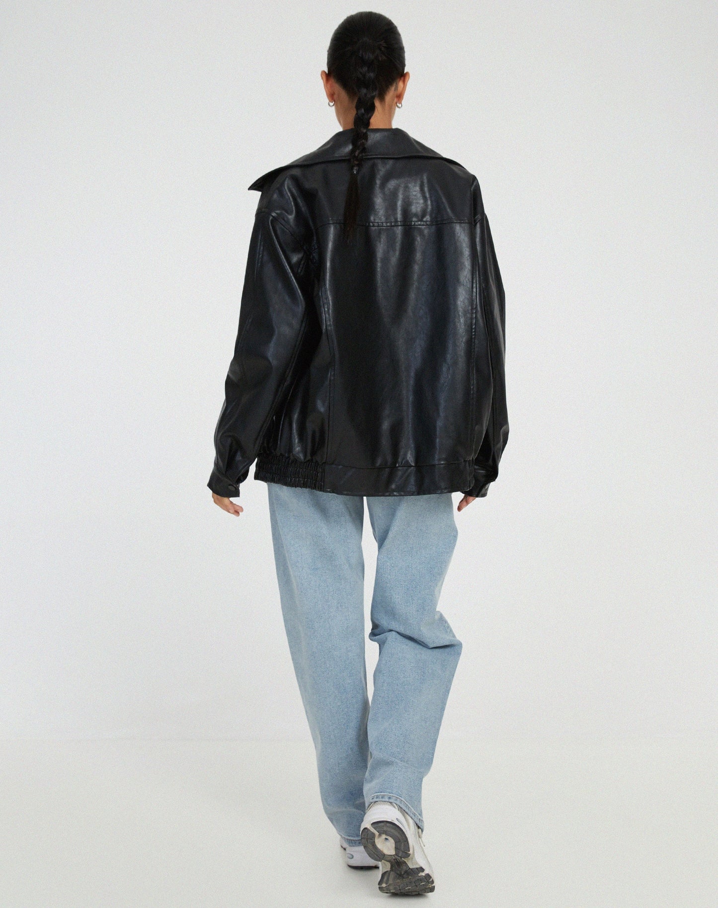 Chaqueta con cremallera oversize para mujer | Cuello ancho