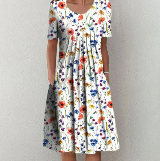 Vestido midi estampado de mujer | verano