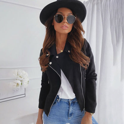 Chaqueta moto para mujer | Cremallera asimétrica