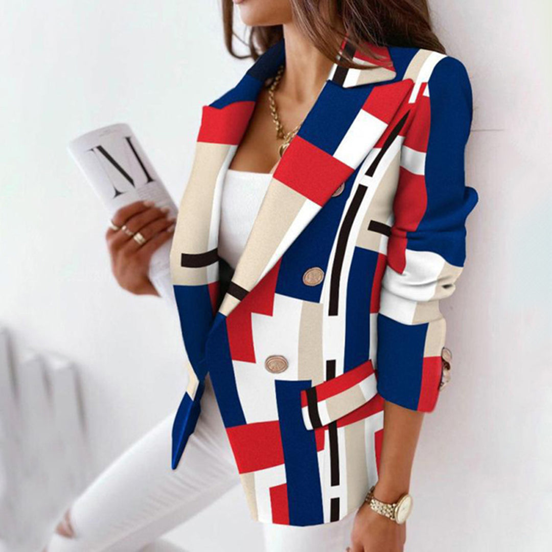 Blazer de Mujer con Solapa Grande | A Cuadros