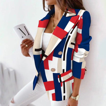 Blazer de Mujer con Solapa Grande | A Cuadros