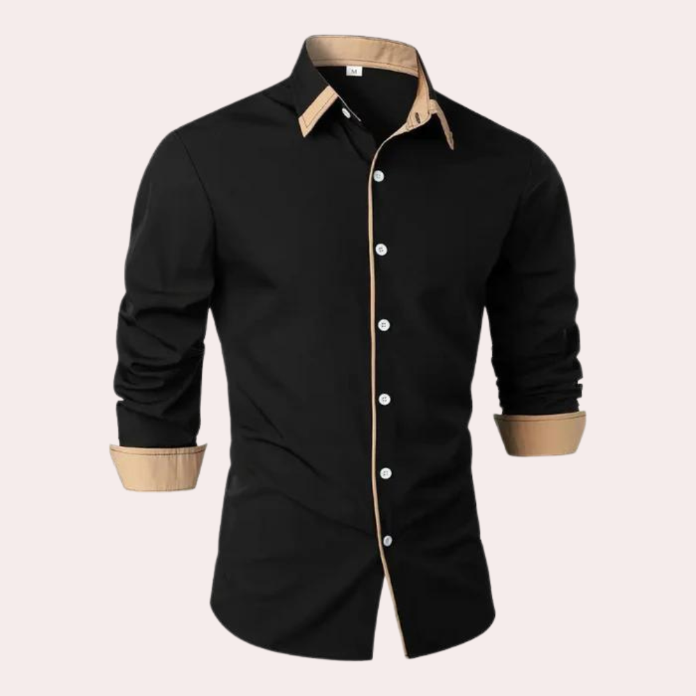 Camisa Abotonada de Hombre | Detalle Contraste