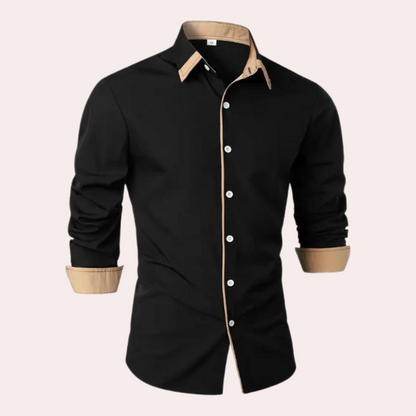 Camisa Abotonada de Hombre | Detalle Contraste