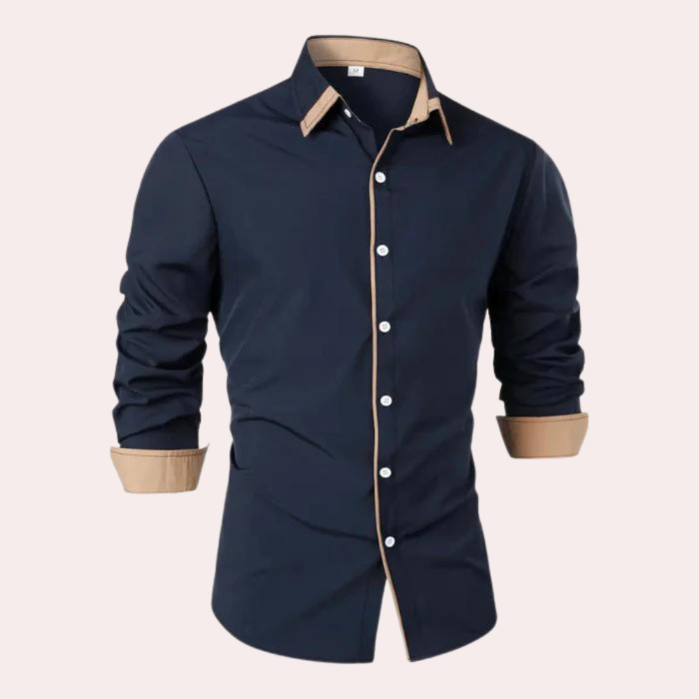Camisa Abotonada de Hombre | Detalle Contraste