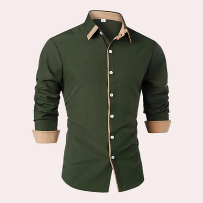 Camisa Abotonada de Hombre | Detalle Contraste