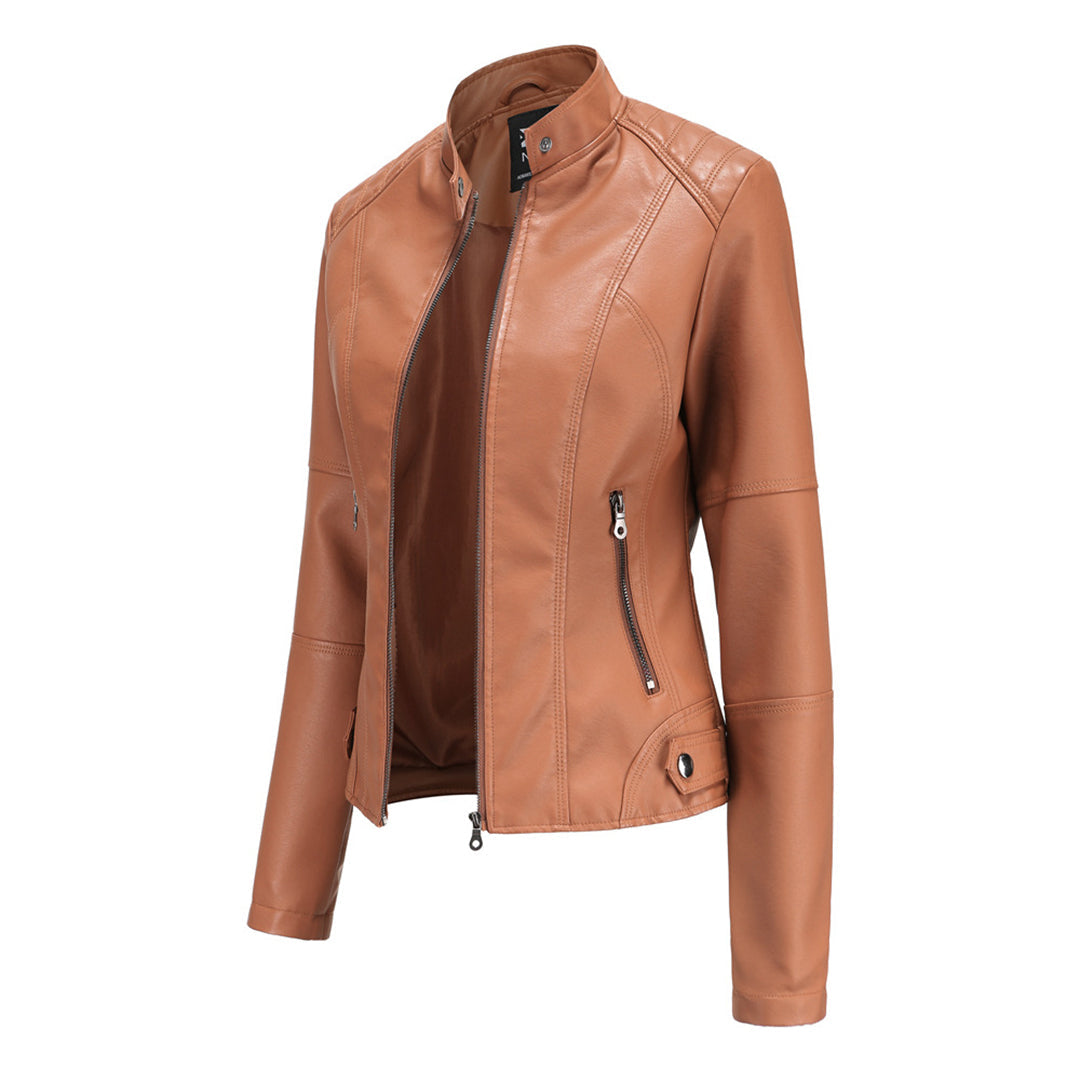 Chaqueta biker para mujer | Cuello subido