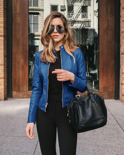 Chaqueta biker para mujer | Cierre delantero