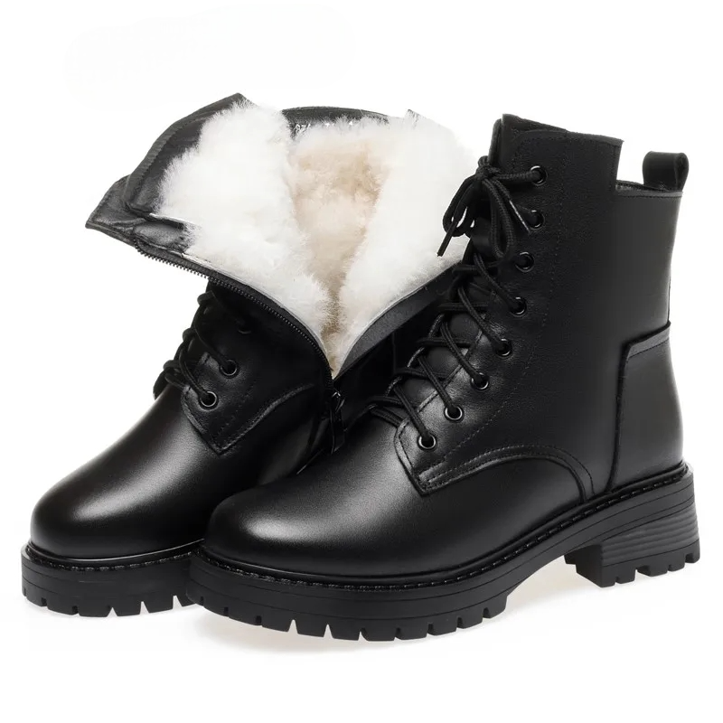 CozyStep Botas de invierno para mujer - cálidas, antideslizantes y elegantes - cuero auténtico