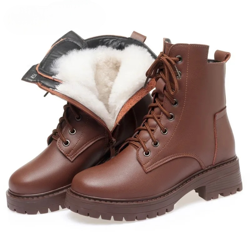 CozyStep Botas de invierno para mujer - cálidas, antideslizantes y elegantes - cuero auténtico