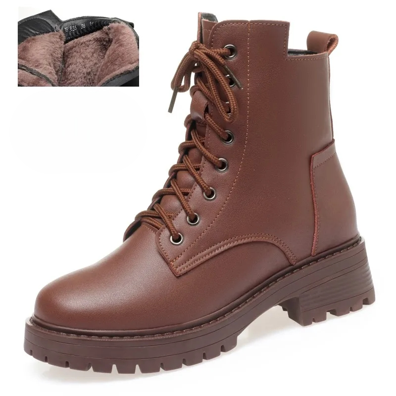 CozyStep Botas de invierno para mujer - cálidas, antideslizantes y elegantes - cuero auténtico