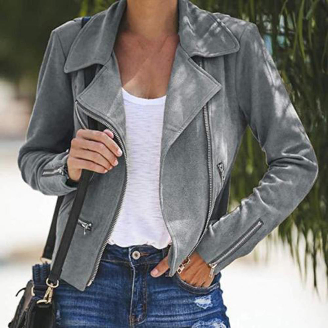 Chaqueta moto para mujer | Cremallera asimétrica
