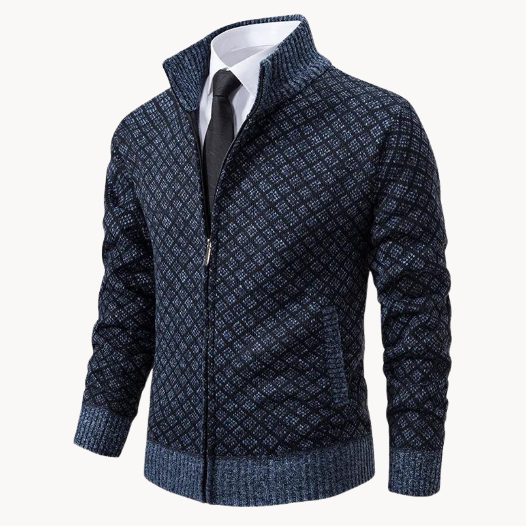Suéter de Cuello Alto de Hombre | Tejido con Patrón