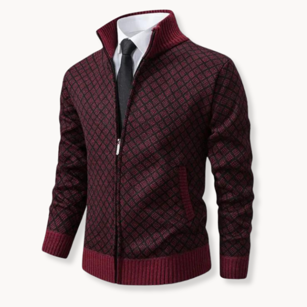 Suéter de Cuello Alto de Hombre | Tejido con Patrón