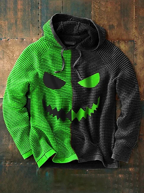 Festiva sudadera navideña con capucha, estampado de calabaza y ajuste cómodo para la fiesta de Navidad