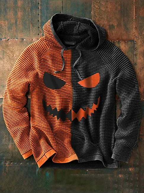 Festiva sudadera navideña con capucha, estampado de calabaza y ajuste cómodo para la fiesta de Navidad