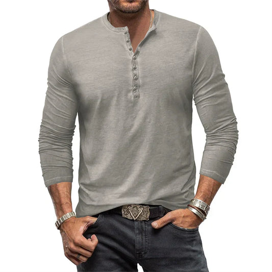 Camisa Henley de Hombre |  Manga Larga
