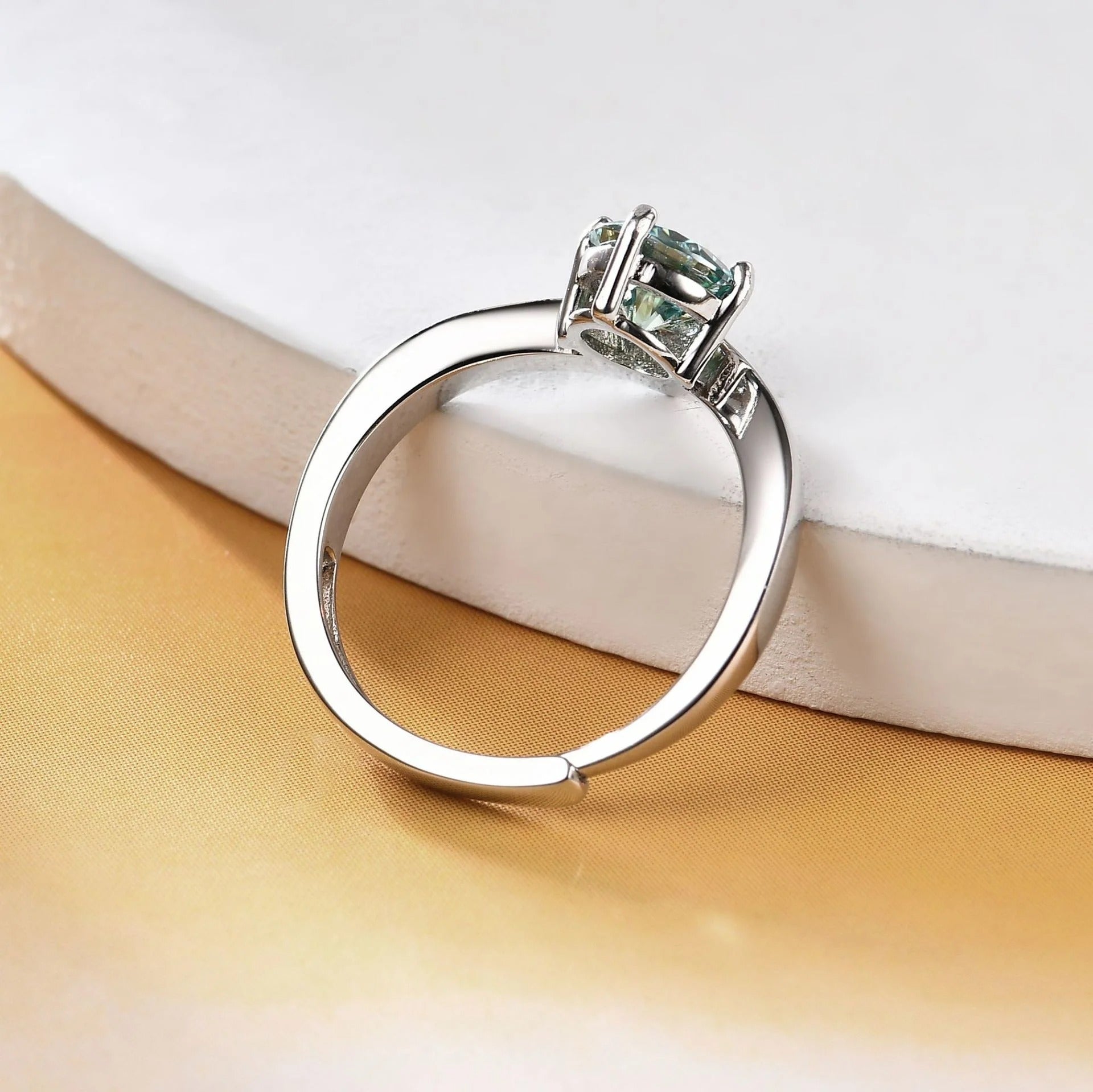 Gem | Green Moissanite Crown Ring