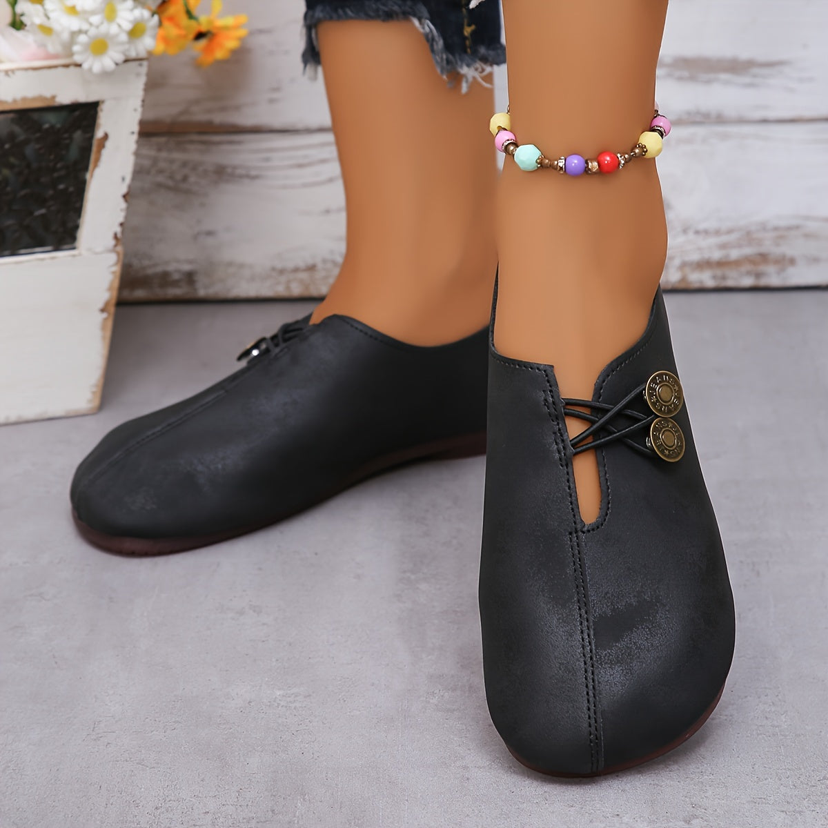 Mocasines de Mujer | Detalle de Botón