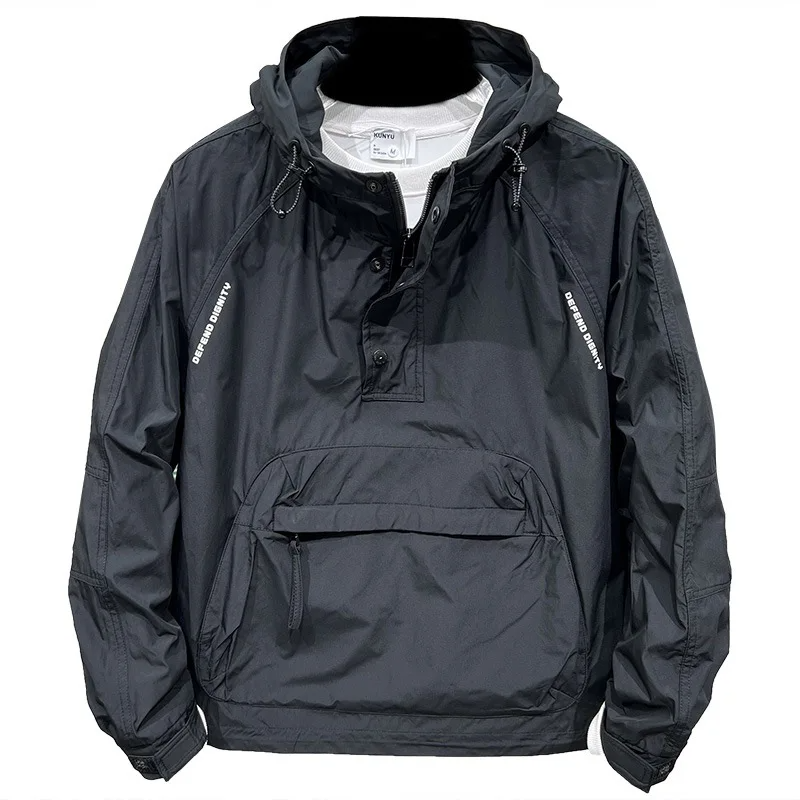 Half zip hooded work jacket