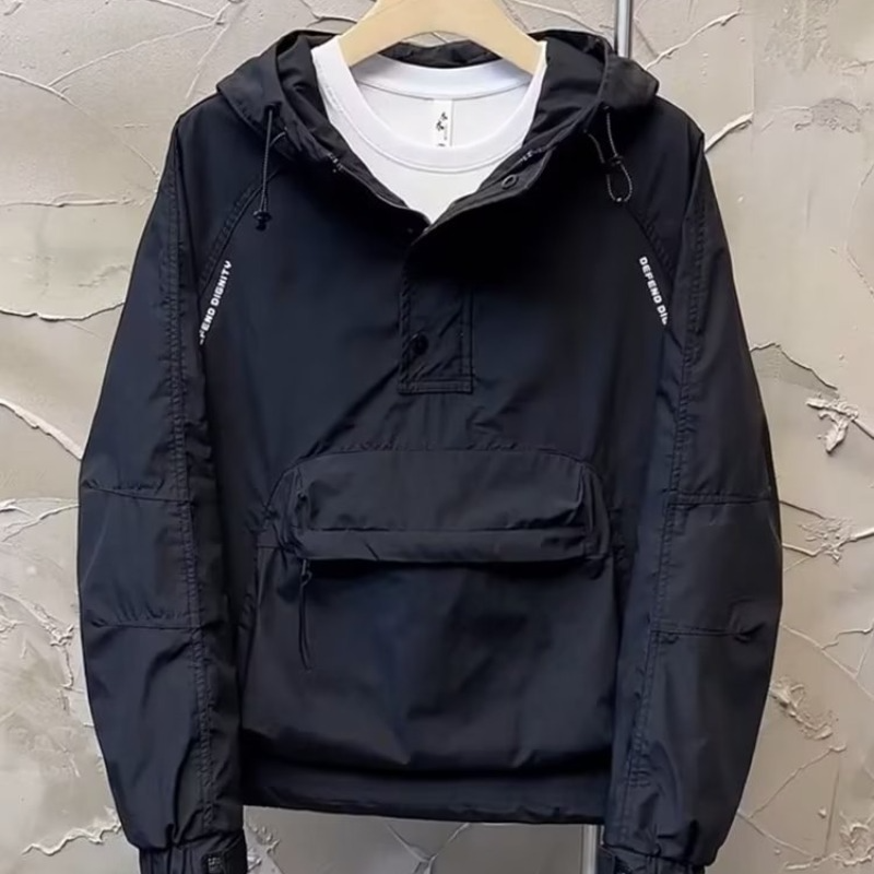 Half zip hooded work jacket