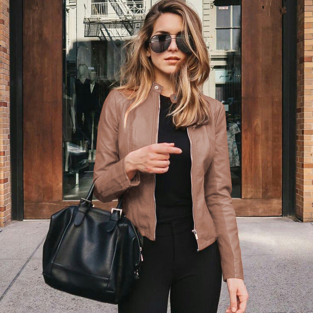 Chaqueta biker para mujer | Cierre delantero