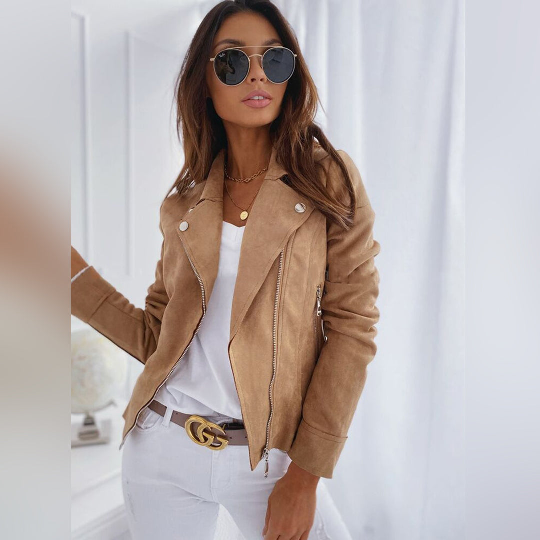 Chaqueta moto para mujer | Cremallera asimétrica