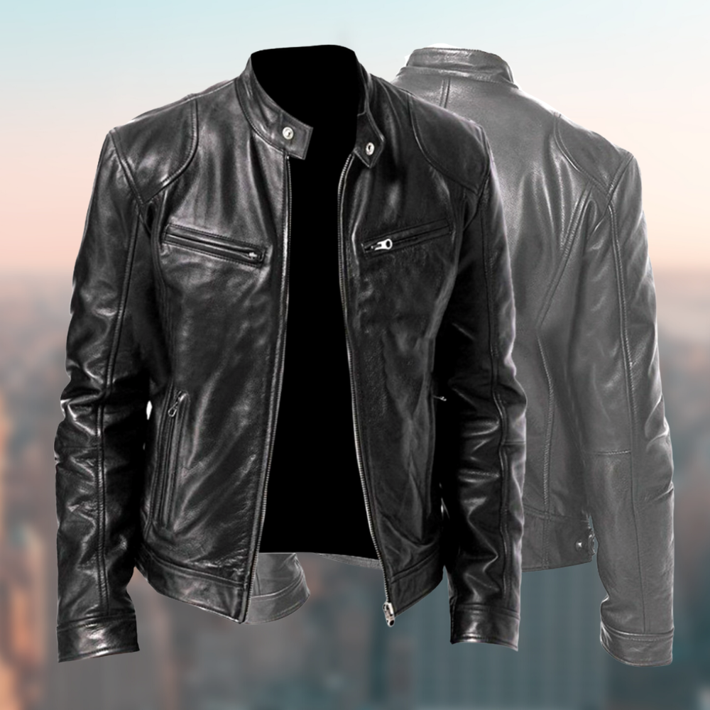 Chaqueta de Cuero Clásica de Hombre | Biker