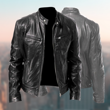 Chaqueta de Cuero Clásica de Hombre | Biker