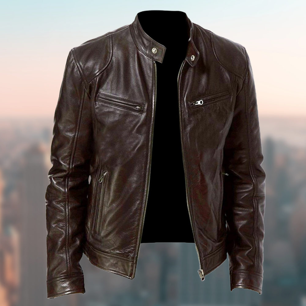 Chaqueta de Cuero Clásica de Hombre | Biker
