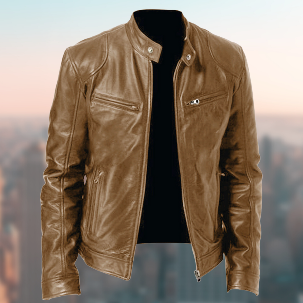 Chaqueta de Cuero Clásica de Hombre | Biker