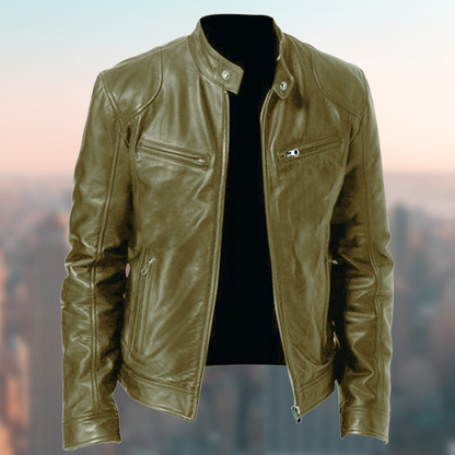 Chaqueta de Cuero Clásica de Hombre | Biker