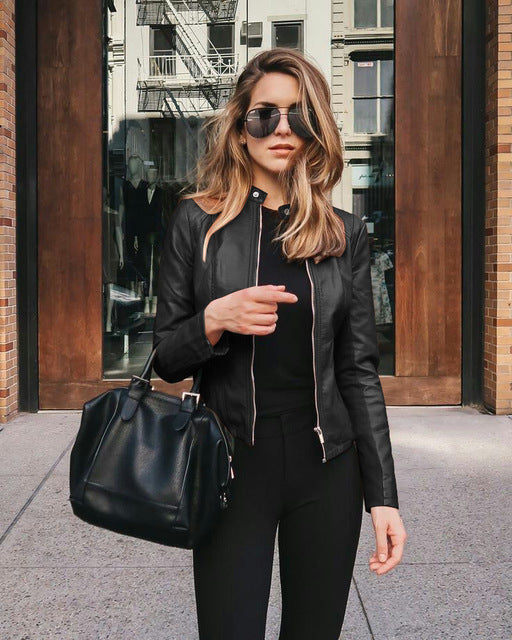 Chaqueta biker para mujer | Cierre delantero