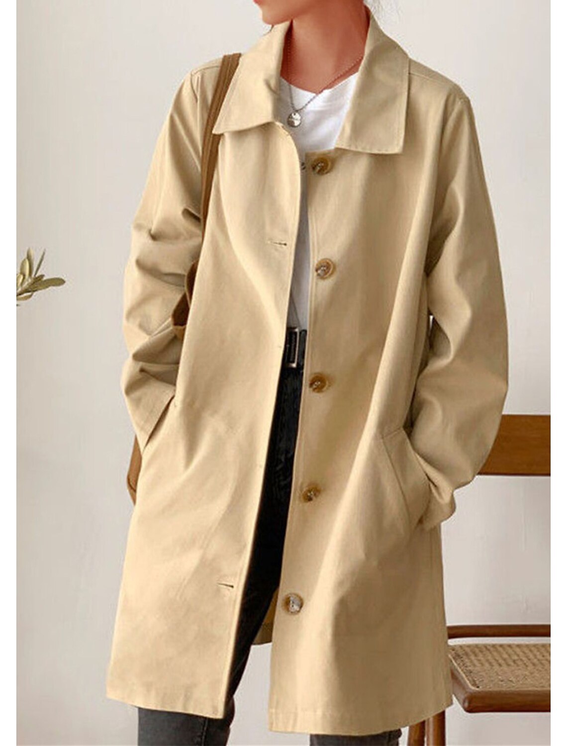 Mid-length trench coat