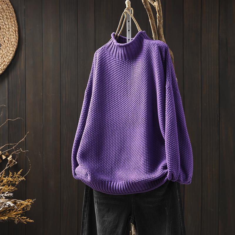 Suéter de Mujer con Cuello Mock | Tejido Texturizado