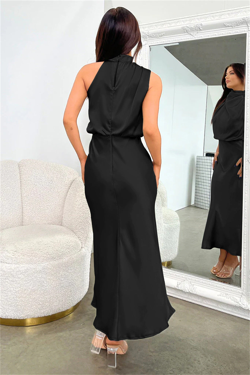 Vestido de Noche de Mujer | Cuello Drapeado