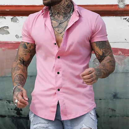 Camisa de Hombre de Manga Corta | Cierre con Botones