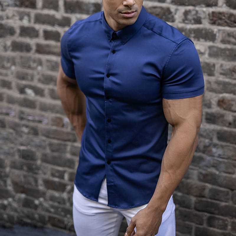 Camisa de Hombre de Manga Corta | Cierre con Botones